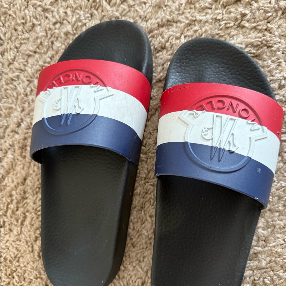 Moncler Girls  Slide Sandals - Black, Red, White, Blue